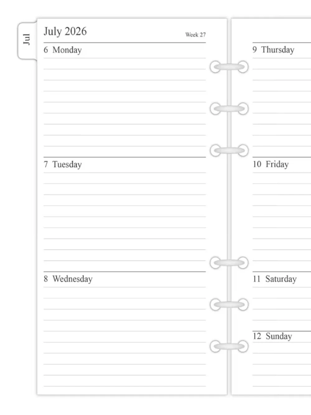 🆕 MM 6 Ring Planner Inserts Refills LV Medium Calendar 2026 2027 To Do Journal